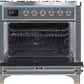 ILVE Majestic II 36" Dual Fuel Propane Gas Range in Blue Grey with Chrome Trim, UM09FDNS3BGCLP