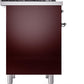 ILVE Nostalgie II 40" Dual Fuel Natural Gas Range in Burgundy with Chrome Trim, UPD40FNMPBUC