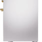 ILVE Nostalgie II 40" Induction Range with Element Stove and Electric Oven in Stainless Steel with Brass Trim, UPDI406NMPSSG
