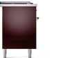 ILVE Nostalgie II 60" Dual Fuel Propane Gas Range in Burgundy with Brass Trim, UP60FSNMPBUGLP