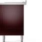 ILVE Nostalgie II 60" Dual Fuel Propane Gas Range in Burgundy with Brass Trim, UP60FSNMPBUGLP