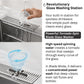 FORNO Acqua 33" Drop-In/Undermount 3 Level Workstation Sink, Retractable Faucet, Glass Rinser in Stainless Steel, D-XP31
