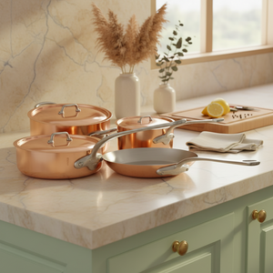 Mauviel 1830 M'3 S Copper 7-Piece Cookware Set With Cast Stainless Steel Handle