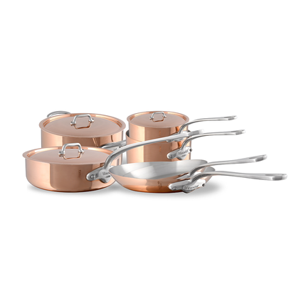 Mauviel 1830 M'3 S Copper 10-Piece Cookware Set With Cast Stainless Steel Handle