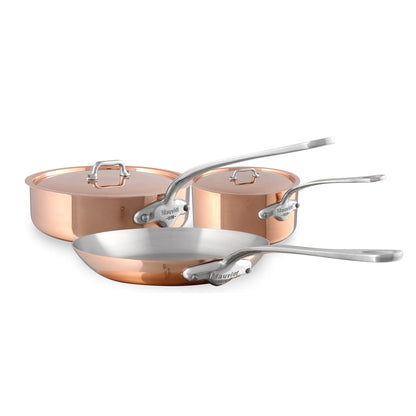 Mauviel 1830 M'3 S Copper 5-Piece Cookware Set With Cast Stainless Steel Handle