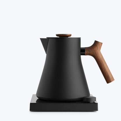 Fellow Corvo EKG Pro Electric Kettle in Pro Studio Matte Black with Walnut Accents | Studio Edition