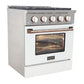 Kucht 30" Pro-Style Natural Gas Dual Fuel Range in White with Rose Gold Accents, KDF302-W-ROSE