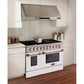 Kucht Signature 48 In. 6.7 cu ft. Natural Gas Range with White Door and Rose Gold Accents, KNG481-W-ROSE