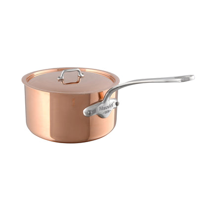 Mauviel 1830 M'3 S Copper Sauce Pan With Lid, Cast Stainless Steel Handle