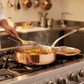 Mauviel 1830 M'3 S Copper Saute Pan With Lid, Cast Stainless Steel Handle, 3.2-Qt