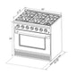 Kucht Signature 36 In. 5.2 cu ft. Natural Gas Range with White Door and Gold Accents, KNG361-W-GOLD