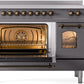 ILVE Nostalgie II 48" Induction Range with Element Stove and Electric Oven in Matte Graphite with Bronze Trim, UPI486NMPMGB