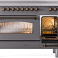 ILVE Nostalgie II 48" Induction Range with Element Stove and Electric Oven in Matte Graphite with Bronze Trim, UPI486NMPMGB