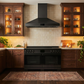 Induction Hardware 60-Inch Wall Mount Range Hood, 1800 CFM, Black Stainless Steel, S-RH60-PW-BS
