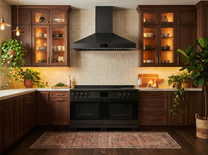Induction Hardware 60-Inch Wall Mount Range Hood, 1800 CFM, Black Stainless Steel, S-RH60-PW-BS