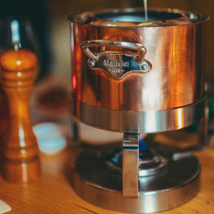 Mauviel 1830 M'Heritage M'150 S Copper Fondue Set With Stainless Steel Base, 3.4-Qt