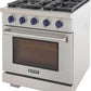 Kucht Professional 30" 4.2 cu. ft. Propane Gas Range in Stainless Steel with Blue Accents, KFX300/LP-B