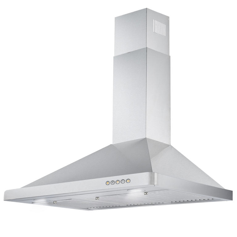 Cosmo 36" 380 CFM Convertible Wall Mount Range Hood with Push Button Controls, COS-63190