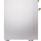ILVE Nostalgie II 36" Induction Range with Element Stove and Electric Oven in Stainless Steel with Brass Trim, UPI366NMPSSG