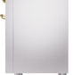 ILVE Nostalgie II 36" Induction Range with Element Stove and Electric Oven in Stainless Steel with Brass Trim, UPI366NMPSSG