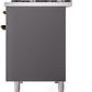 ILVE Nostalgie II 48" Dual Fuel Propane Gas Range in Matte Graphite with Bronze Trim, UP48FNMPMGBLP