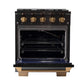 Kucht Gemstone Professional 30" 4.2 cu. ft. Propane Gas Range in Titanium Stainless Steel with Gold Accents, KEG303/LP