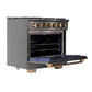 Kucht Gemstone Professional 36" 5.2 cu. ft. Propane Gas Range in Titanium Stainless Steel with Gold Accents, KEG363/LP