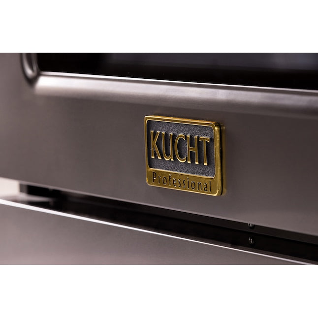 Kucht 48" 8 Burner Double Oven Natural Gas Dual Fuel Range in Titanium