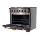 Kucht Gemstone Professional 36" 5.2 cu. ft. Dual Fuel Range in Titanium Stainless Steel with Gold Accents, KED364