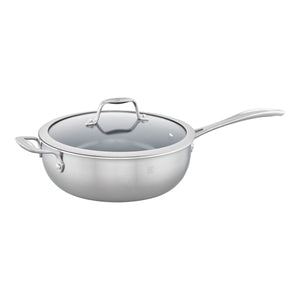 ZWILLING 4.6 Qt. Stainless Steel Ceramic Non-Stick Perfect Pan, Spirit 3-Ply Ceramic Series