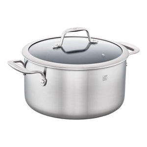 ZWILLING 6 Qt. Stainless Steel Ceramic Non-Stick Dutch Oven, Spirit 3-Ply Ceramic Series