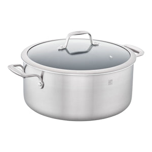 ZWILLING 8 Qt. Stainless Steel Ceramic Non-Stick Dutch Oven, Spirit 3-Ply Ceramic Series