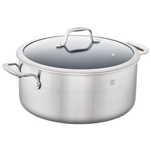 ZWILLING 8 Qt. Stainless Steel Ceramic Non-Stick Dutch Oven, Spirit 3-Ply Ceramic Series