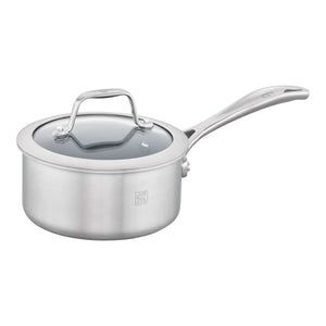 ZWILLING 1 Qt. Stainless Steel Ceramic Non-Stick Sauce Pan, Spirit 3-Ply Ceramic Series