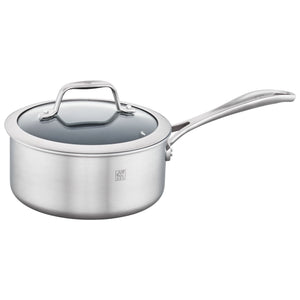 ZWILLING 2 Qt. Stainless Steel Ceramic Non-Stick Sauce Pan, Spirit 3-Ply Ceramic Series