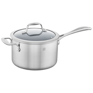 ZWILLING 4 Qt. Stainless Steel Ceramic Non-Stick Sauce Pan, Spirit 3-Ply Ceramic Series