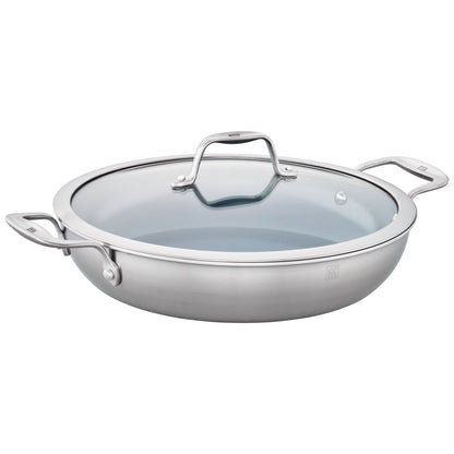 ZWILLING 4 Qt. Stainless Steel Ceramic Non-Stick Sauté Pan, Spirit 3-Ply Ceramic Series