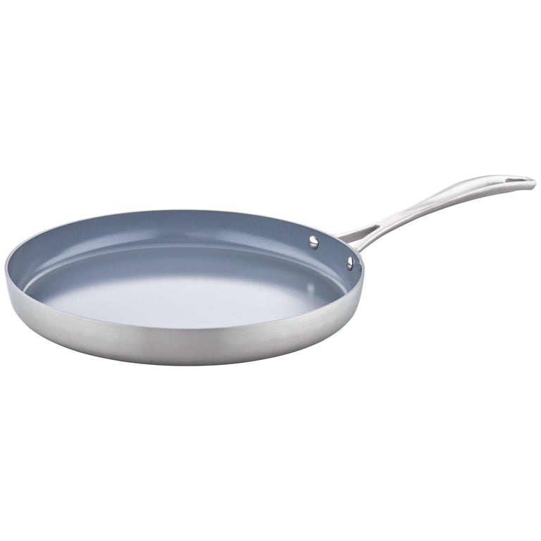 ZWILLING 12" Stainless Steel Ceramic Non-Stick Griddle, Spirit 3-Ply Ceramic Series