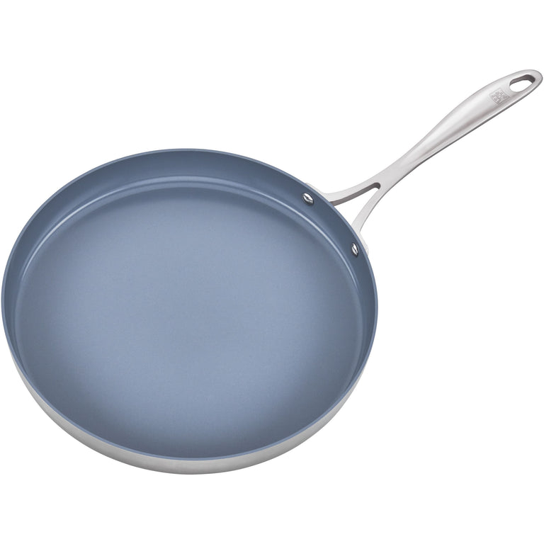 ZWILLING 12" Stainless Steel Ceramic Non-Stick Griddle, Spirit 3-Ply Ceramic Series