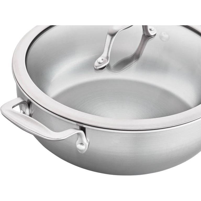 ZWILLING 4.6 Qt. Stainless Steel Perfect Pan, Spirit 3-Ply Series