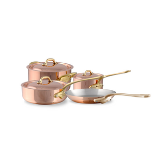 Mauviel 1830 M'Heritage M'150 B 7-Piece Copper Cookware Set With Brass Handles