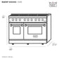 Kucht Gemstone Professional 48" 6.7 cu. ft. Dual Fuel Range in Titanium Stainless Steel with Gold Accents, KED484
