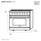 Kucht Gemstone Professional 36" 5.2 cu. ft. Dual Fuel Range in Titanium Stainless Steel with Gold Accents, KED364