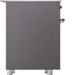 ILVE Nostalgie II 40" Induction Range with Element Stove and Electric Oven in Matte Graphite with Brass Trim, UPDI406NMPMGG