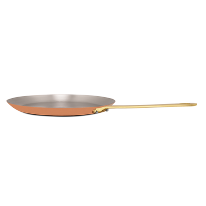 Mauviel 1830 M'Heritage M'150 B Copper Crepe Pan With Brass Handle, 10.2 In