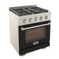 Kucht Professional 30" 4.2 cu. ft. Propane Gas Range in Black with True Simmer Burners, KFX3000X/LP-BK