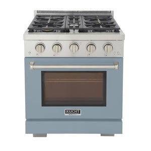 Kucht Professional 30" 4.2 cu. ft. Natural Gas Range in Light Blue with Silver Accents, KFX300-LB