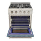 Kucht Professional 30" 4.2 cu. ft. Propane Gas Range in Light Blue with Silver Accents, KFX300/LP-LB