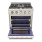 Kucht Professional 30" 4.2 cu. ft. Natural Gas Range in White with Silver Accents, KFX300-W