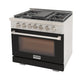 Kucht Professional 36" 5.2 cu. ft. Natural Gas Range in Black with Silver Accents, KFX360-BK